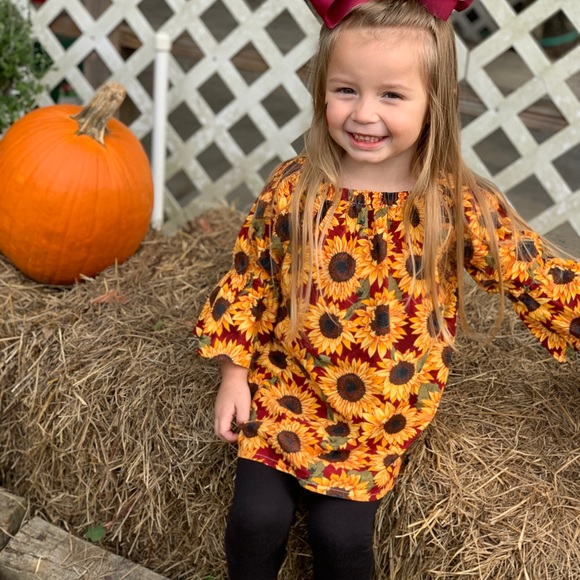 Sunflower Dress or Shirt With Bow - Picture 2 of 3